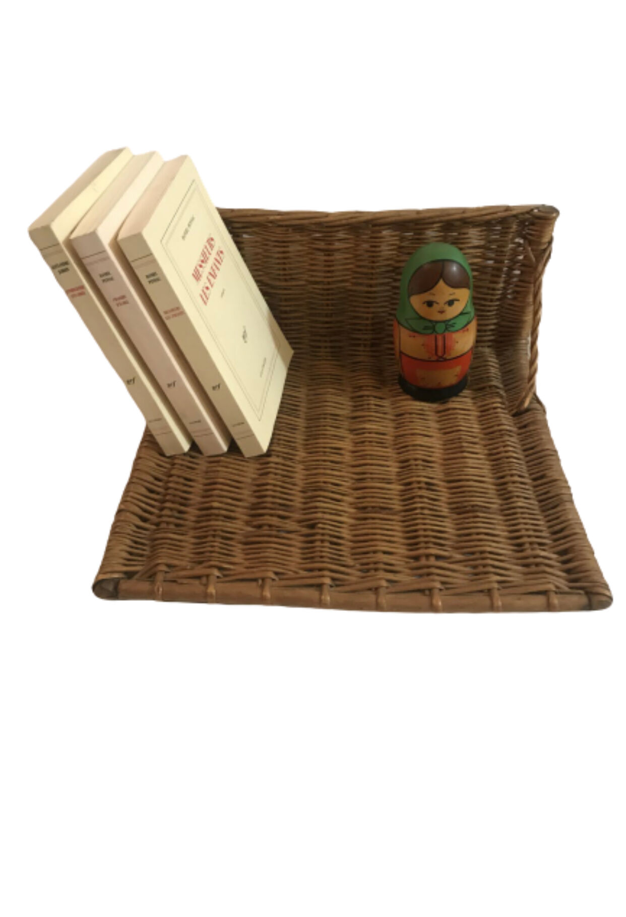 Pair of vintage hanging bedsides in wicker and rattan