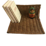 Pair of vintage hanging bedsides in wicker and rattan
