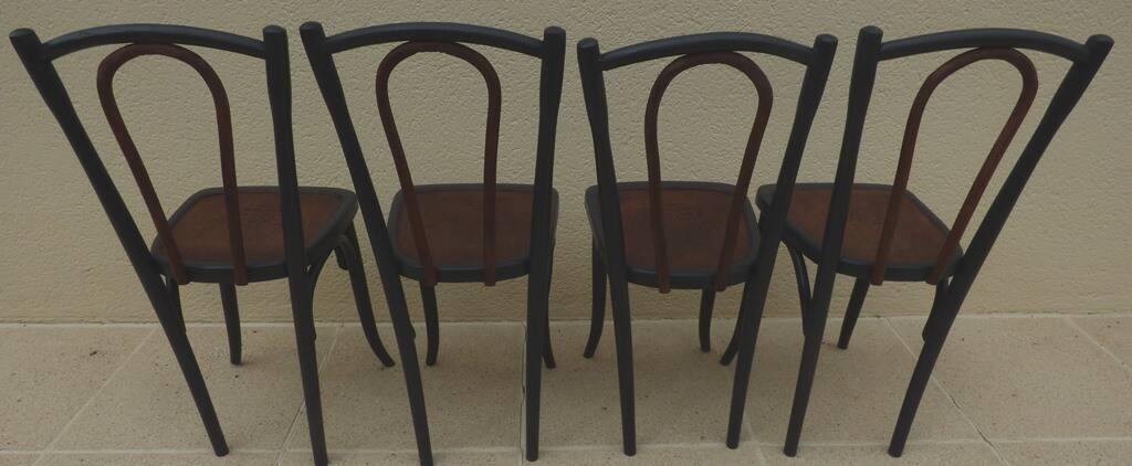 4 old Luterma bistro chairs with patterned seats – Completely refurbished