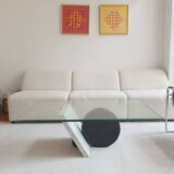 Table basse en verre et marbre, 1970