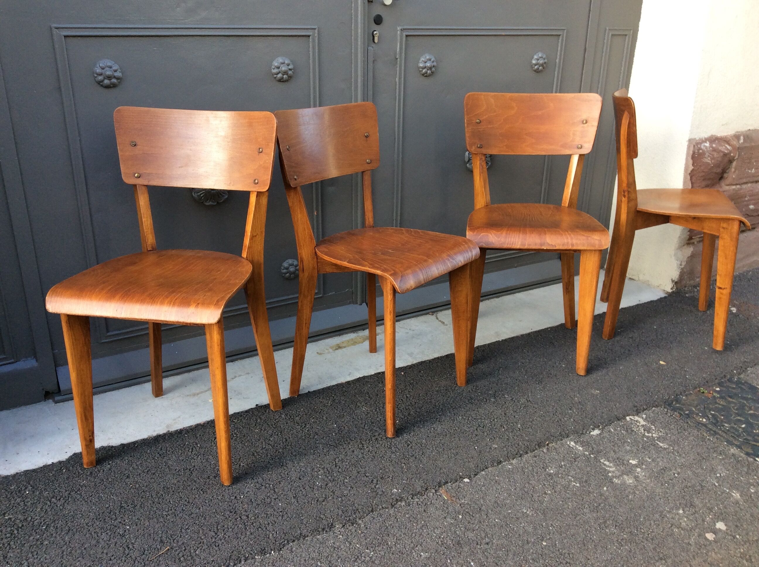 4 Scandinavian chairs vintage bistro