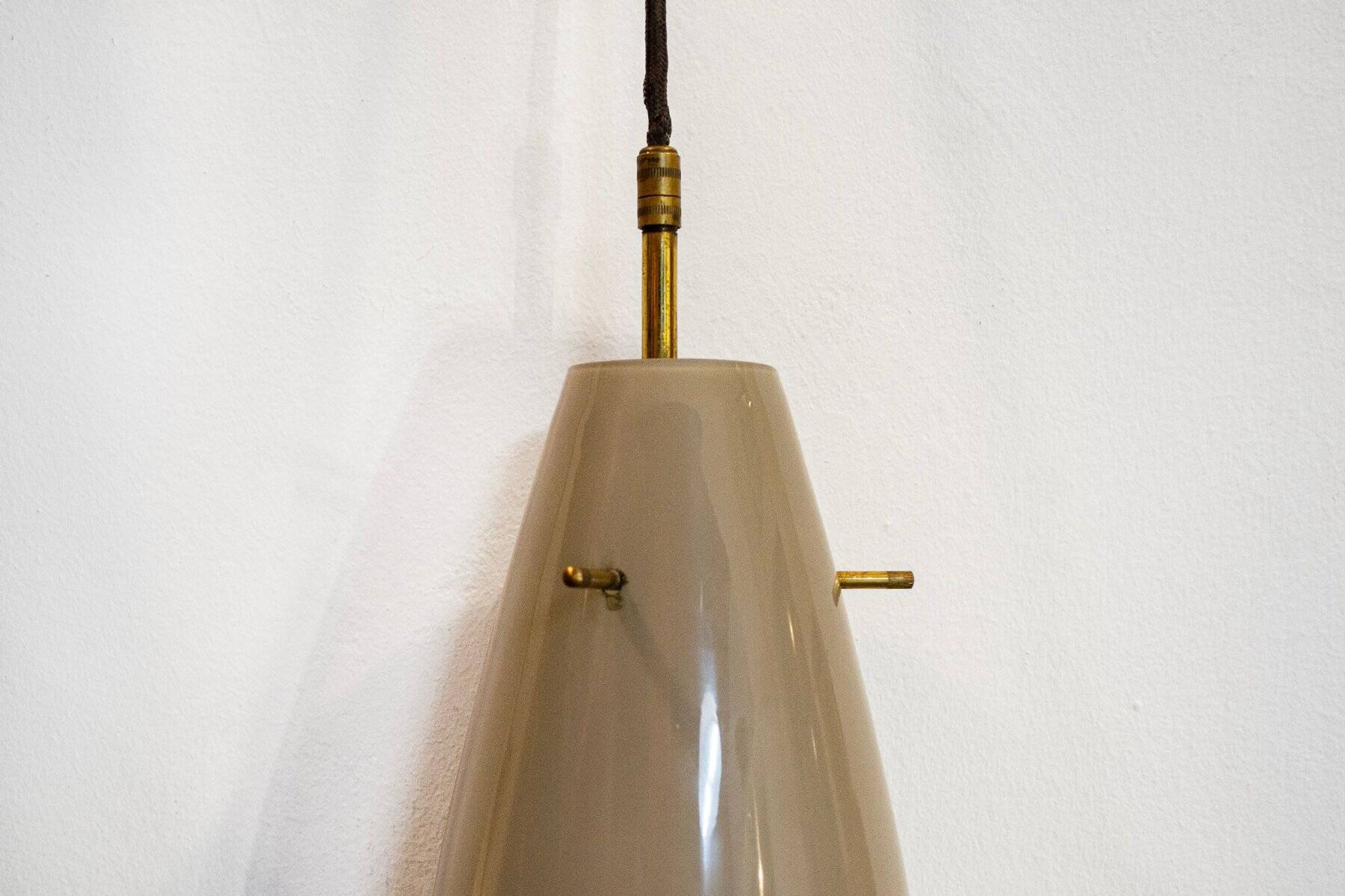 Murano glass pendant lamp by Alessandro Pianon for Vistosi, Italy, 1960s.