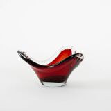 Ruby platter, Murano glass, Italian design, 1960s, made in Italy