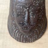 Pair of modernist anthropomorphic fireplace andirons, brutalist log holders 1950s