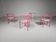 Set of 4 pink Locus Solus chairs by Gae Aulenti for Poltronova, 1960s.
