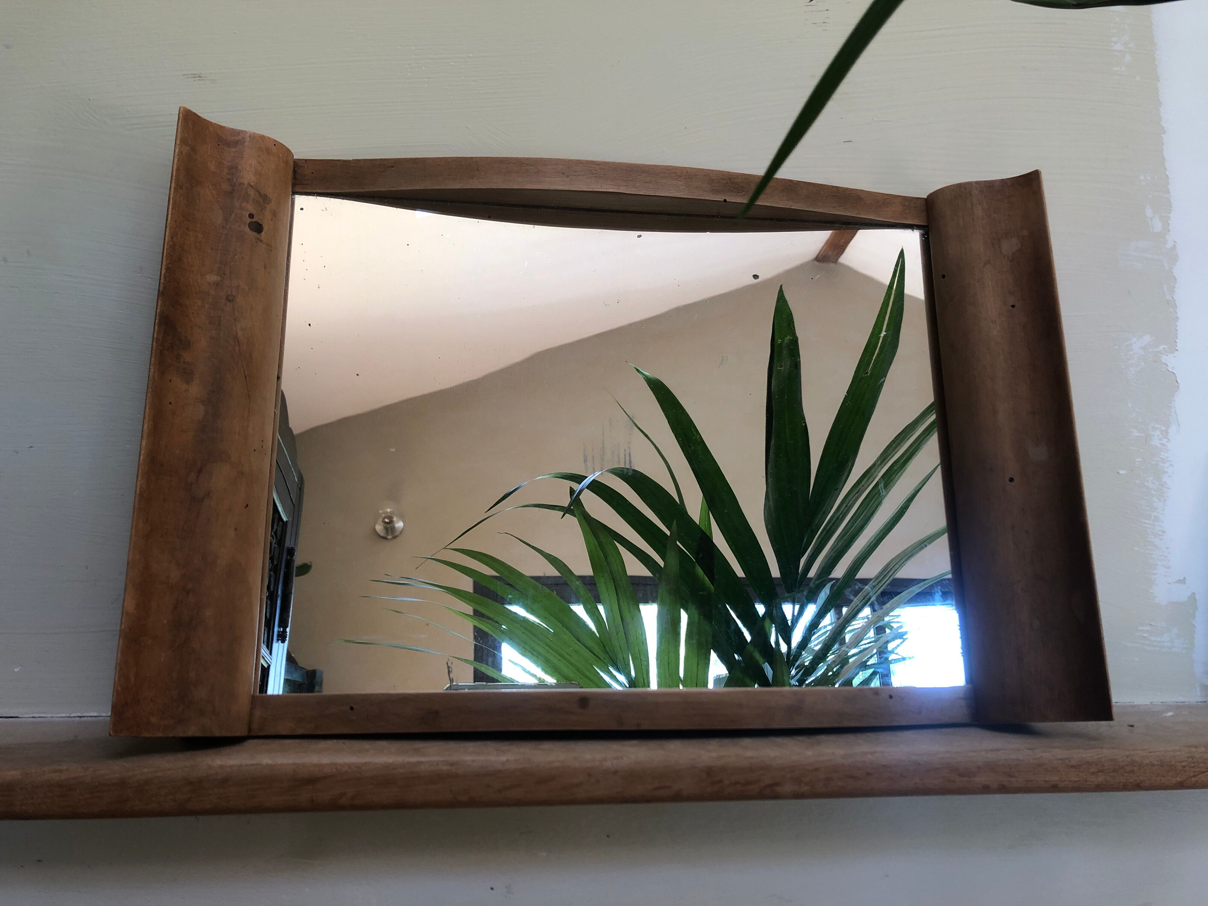 Light wooden mirror tray - Art Deco