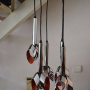Raak 70s waterfall chandelier with 5 chrome lights