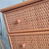 Vintage rattan chest of drawers