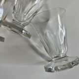 Set de 6 verres shots modernistes en cristal taillé côtes plates 1950
