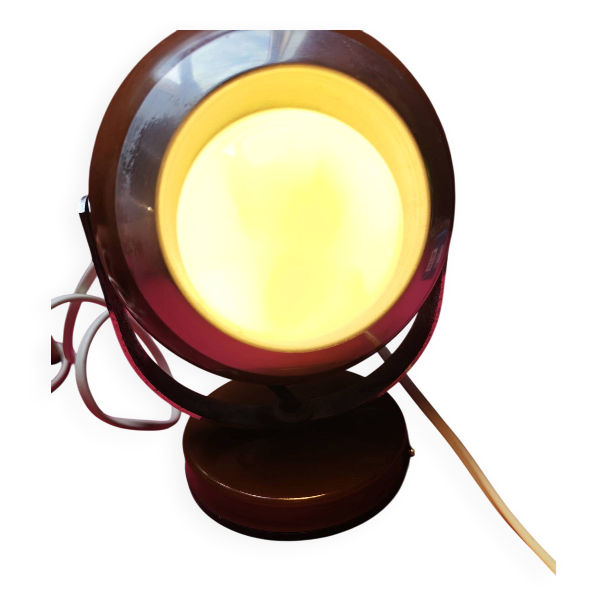 Brown vintage eyeball lamp Space Age – 1970s