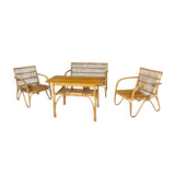 Ensemble de sièges en rotin Art déco, Europe centrale, années 1930-1940