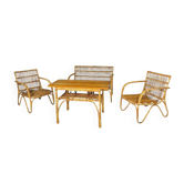 Art Deco rattan seating set, Central Europe, 1930s–1940s