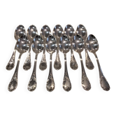 12 cuillères à soupe métal argenté orfèvre Christofle Marly 20,6cm