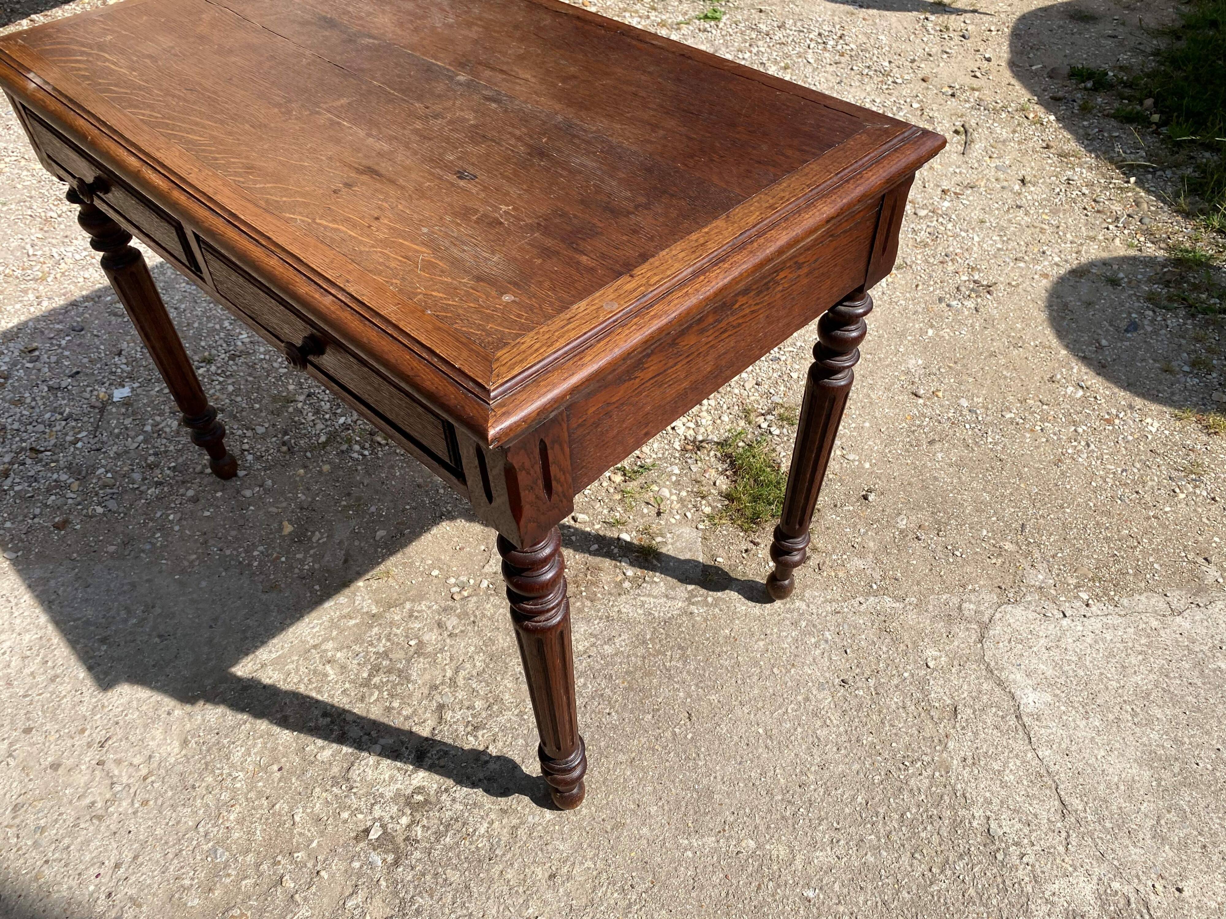 Oak desk with 2 drawers, 97 x 58 cm