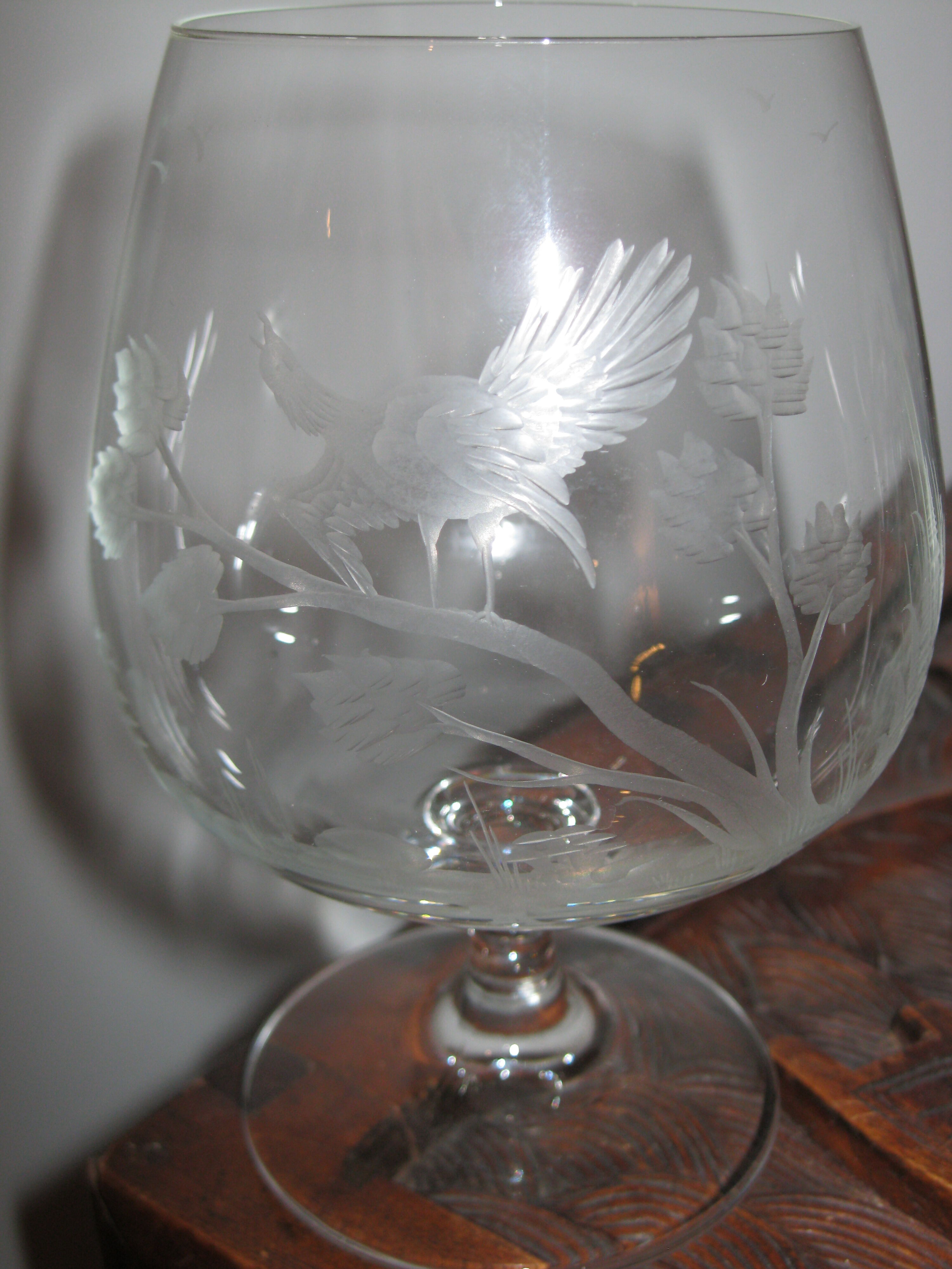 Engraved crystal glasses