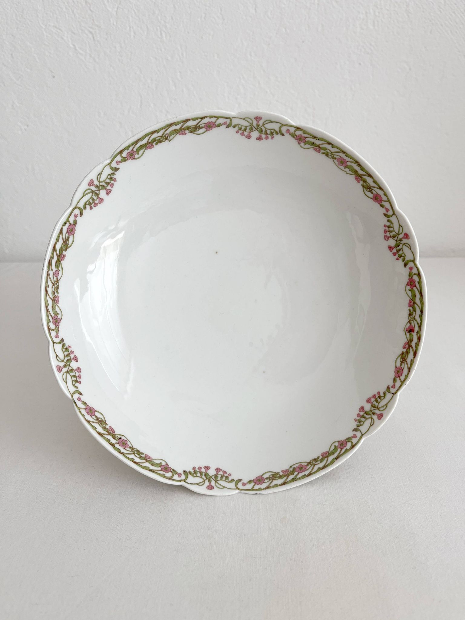 Antique Vierzon porcelain compote dish, A. Hache & cie, Art Nouveau