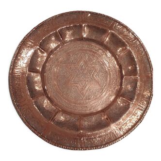 Ottoman/Central Asian tray with embossed copper gadroons, 19th century