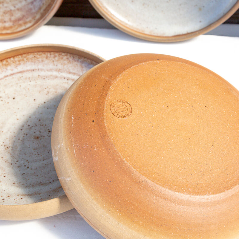5 hollow stoneware plates Roger Jacques Saint Amand