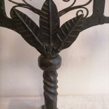 Pair of wrought iron candelabras. Mid-twentieth century.