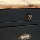 Old counter with black patina drawer