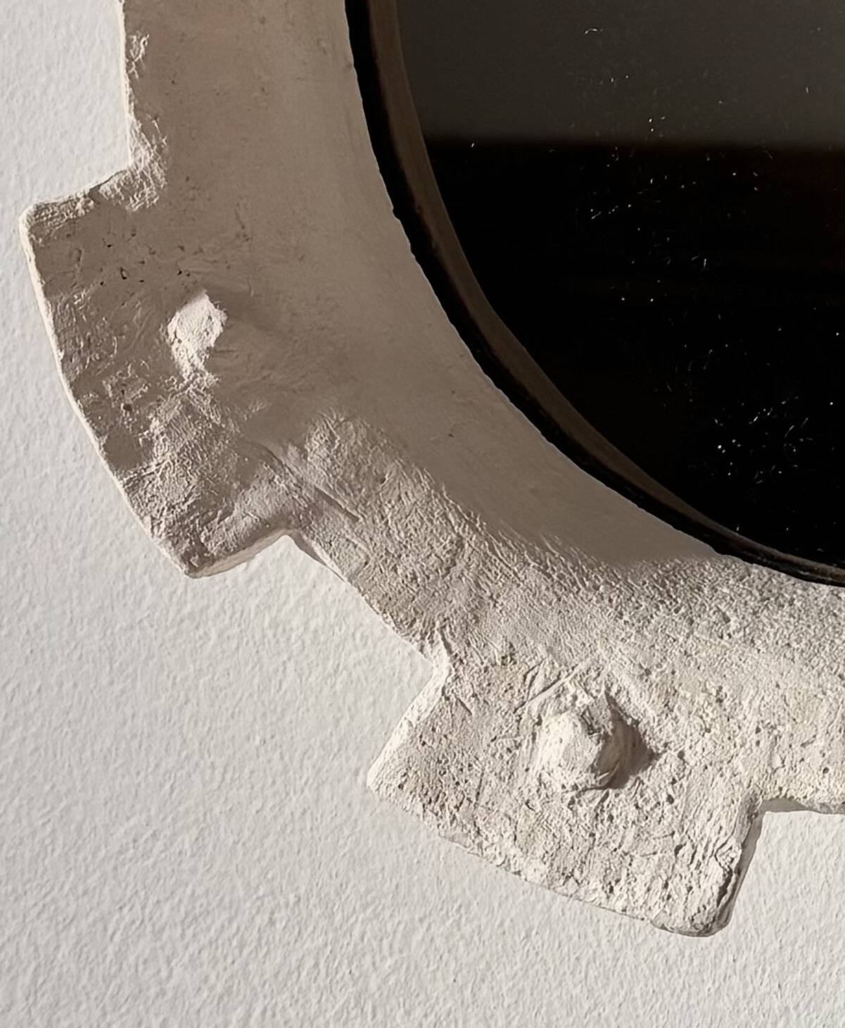 Contemporary French ceramic mirror, "Gioielli" by Renzo Maar.