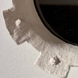 Contemporary French ceramic mirror, "Gioielli" by Renzo Maar.