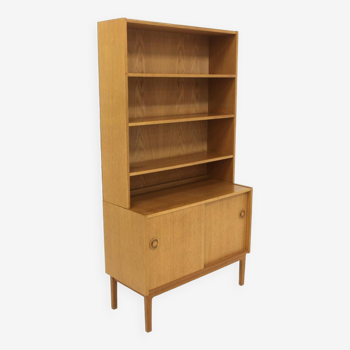 Scandinavian oak bookcase chest of drawers, Sweden, 1960