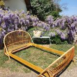 Rattan bed 110x180 cm