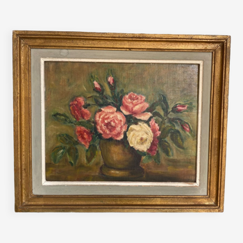 Still life painting bouquet of roses
