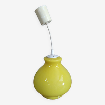 Vintage yellow glass pendant lamp