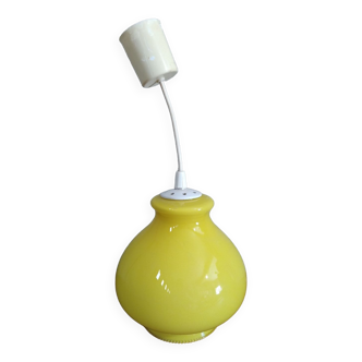 Vintage yellow glass pendant lamp