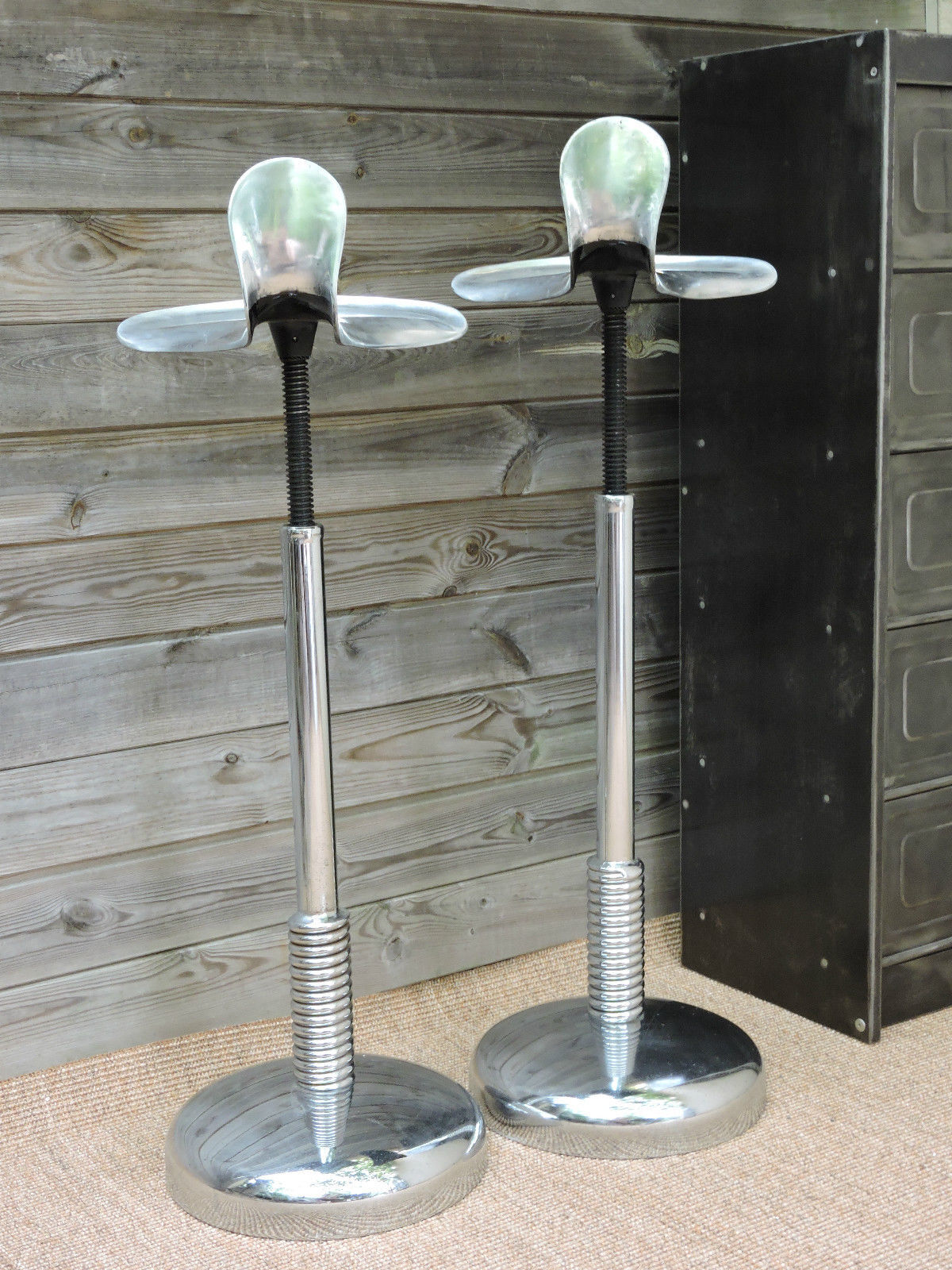 Pair of dentist stools spring vintage design