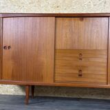 60s 70s teak sideboard highboard H.W. Klein Bramin Danish Modern Design