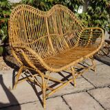 rattan and bamboo lounge set, Italy, 1960s, attributed to Franco Albini