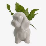 Vintage white porcelain dog planter