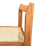 Set of 4 vintage chairs in solid ash and cane