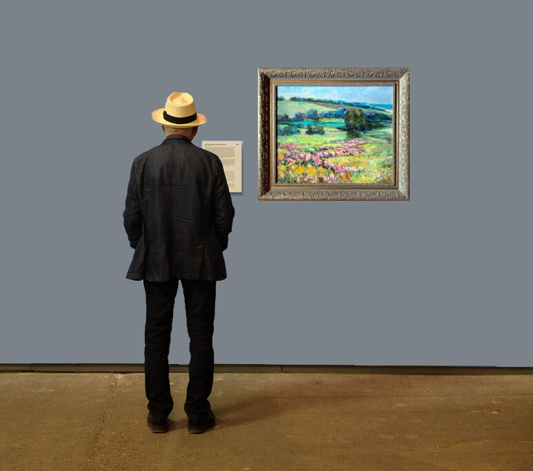 Table HST "Flower Fields" Ukrainian School XX° signed + frame