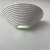 Vintage white lacquered metal and glass wall light, Denmark 1970s