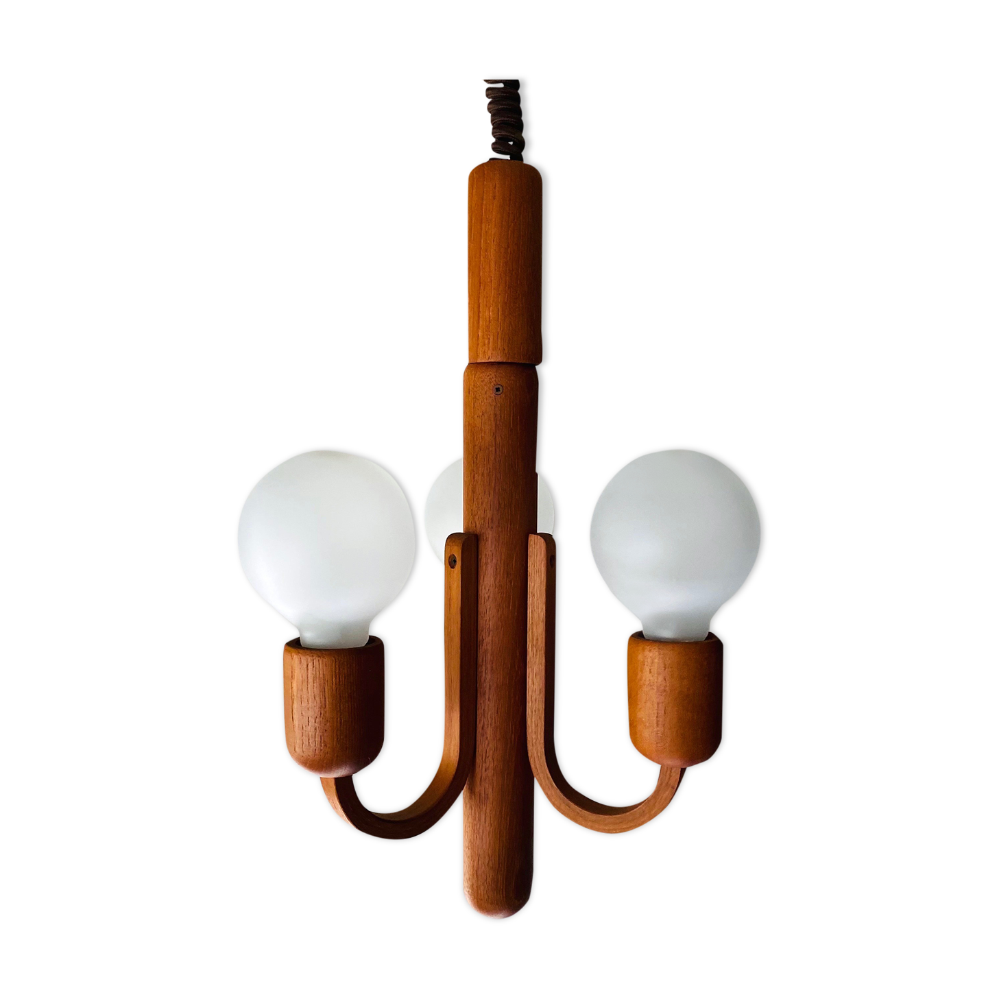 Domus hanging lamp, teak lamp, 80s