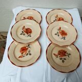 Set of six Digoin Sarreguemine dinner plates