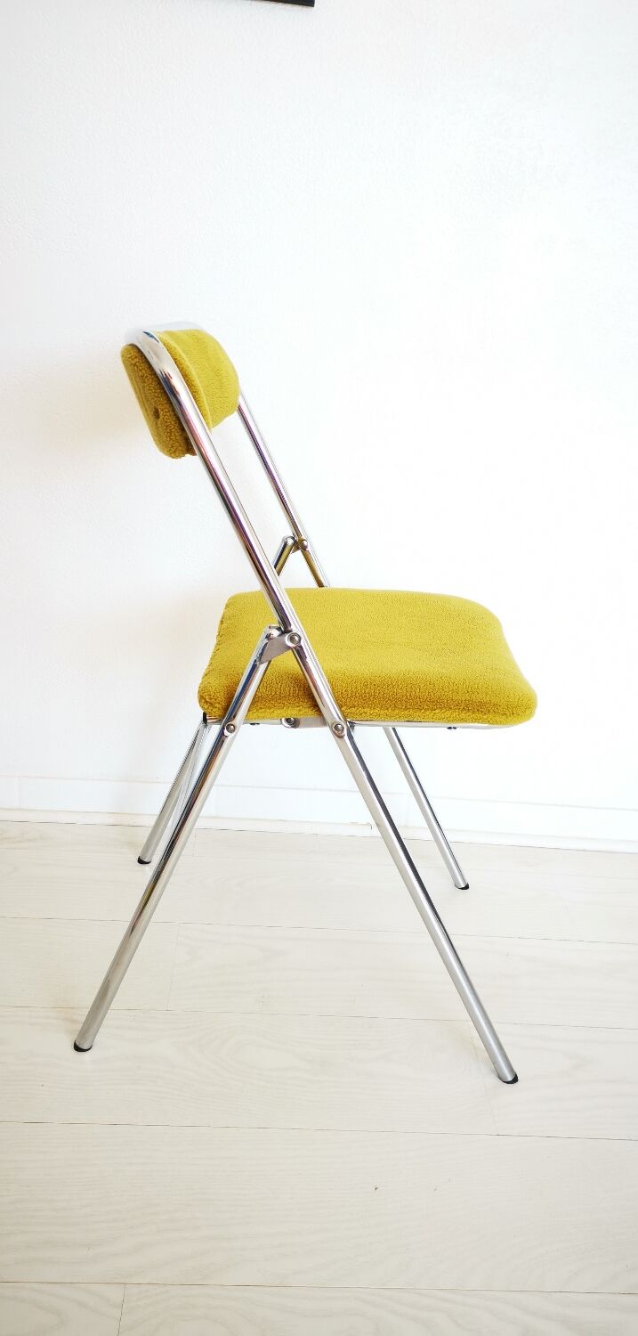 70s chrome folding chair