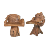 Paire de fauteuils brutalistes