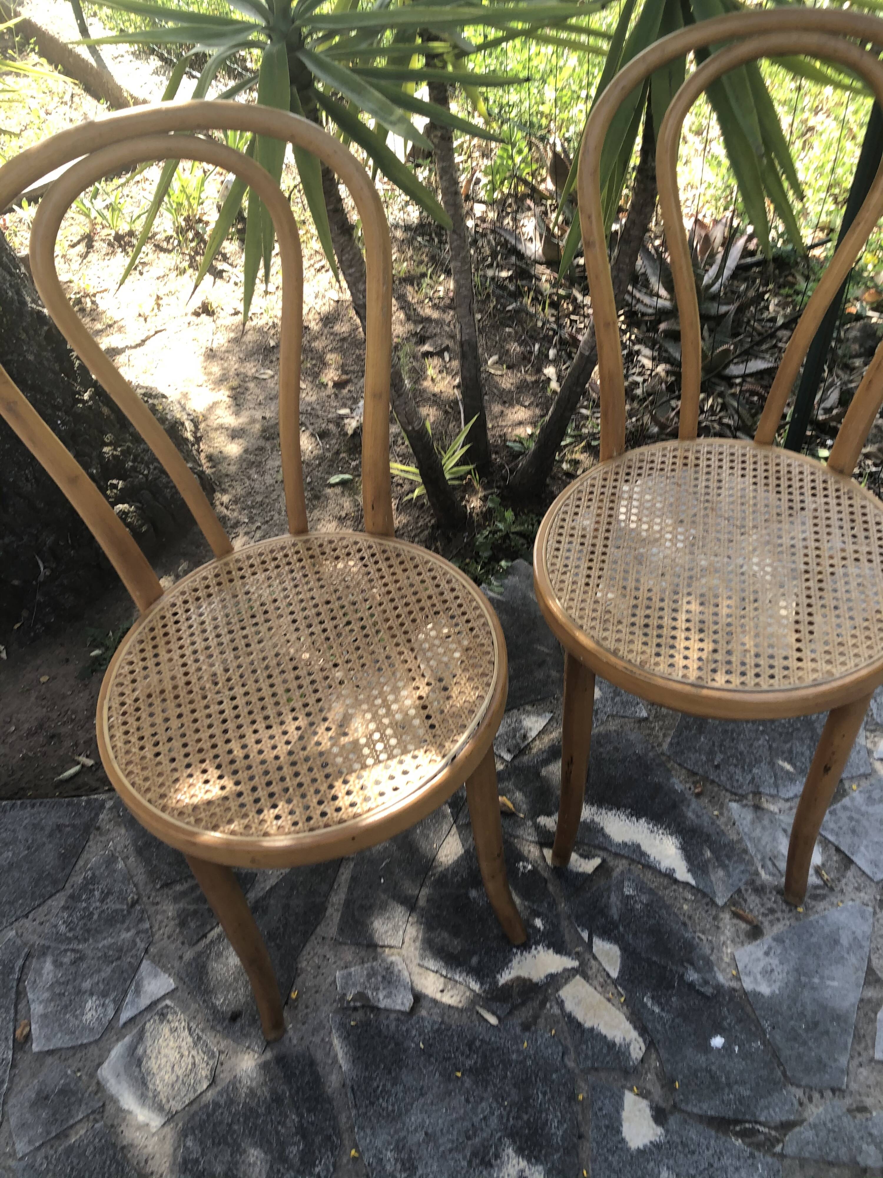 Pair of thonet canne bistro chairs