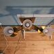 Maison cheret, pair of 3-light wall lights in ronze, brass and glass, circa 1950/1960
