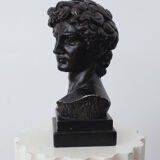 David head in black waxed plaster