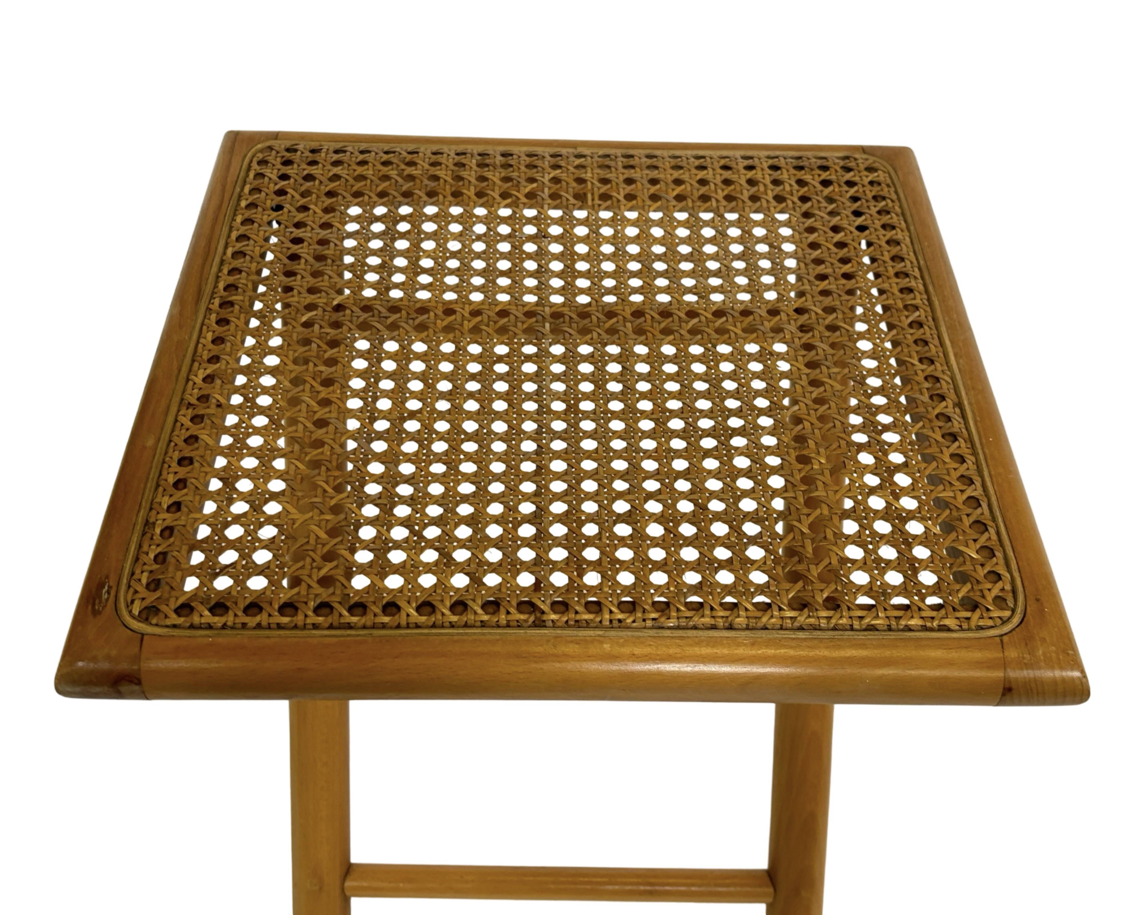 vintage side table stool thonet style webbing