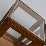 pair of faux oak shop display cabinets, circa 1920s