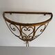 Mid-century floating wall console in wrought iron, 1950, Italy