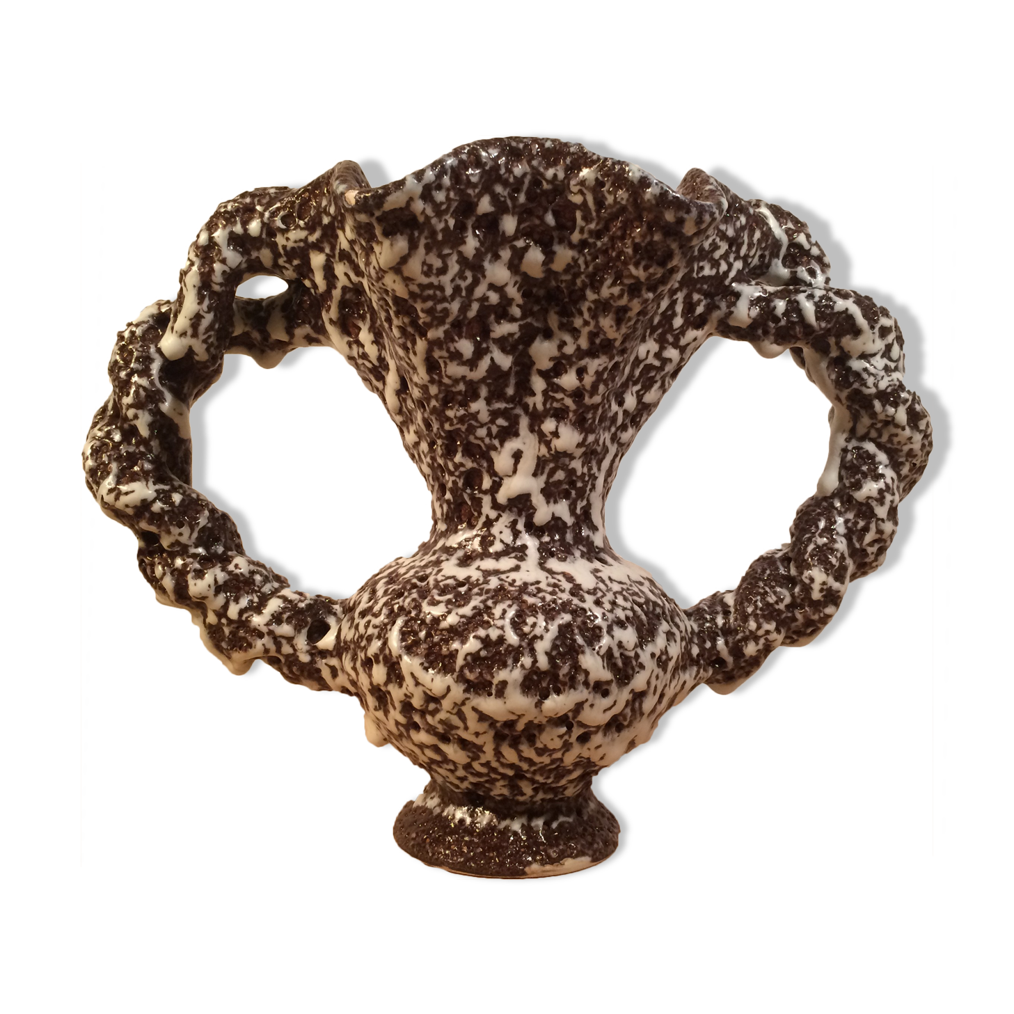 Marius Giuge vase in Vallauris, fat lava ceramic