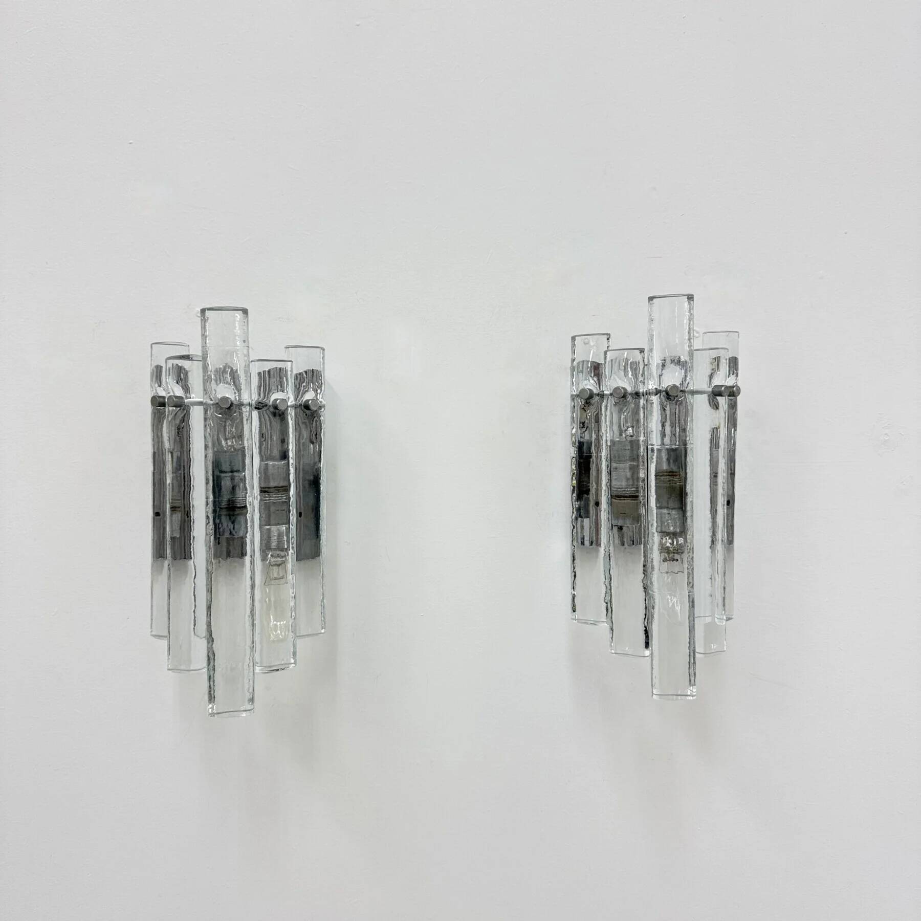 German crystal rod sconces from Kinkeldey, 1970s, set of 2